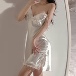 Summer Backless Silk Nightgown